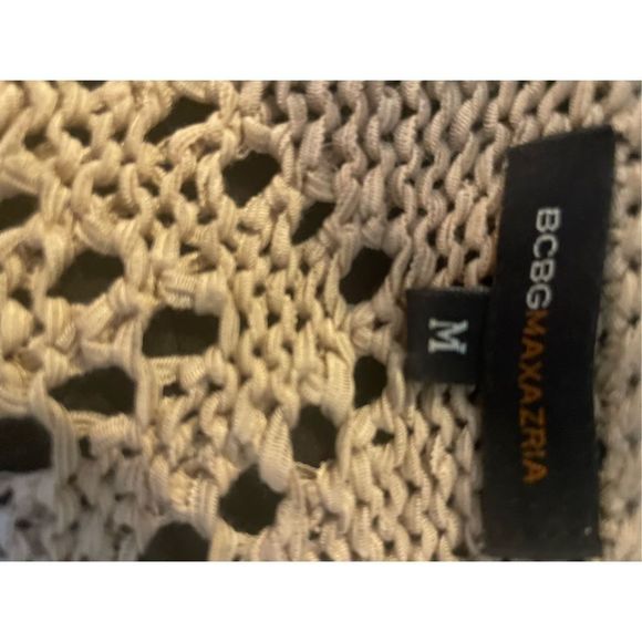 BCBG Maxazaria Beige Long Sleeve Knitted Open Cardigan Size Medium - Picture 10 of 10